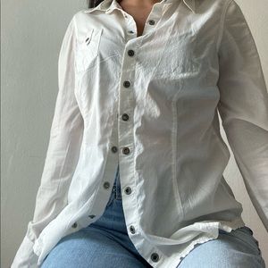 Guess white button up